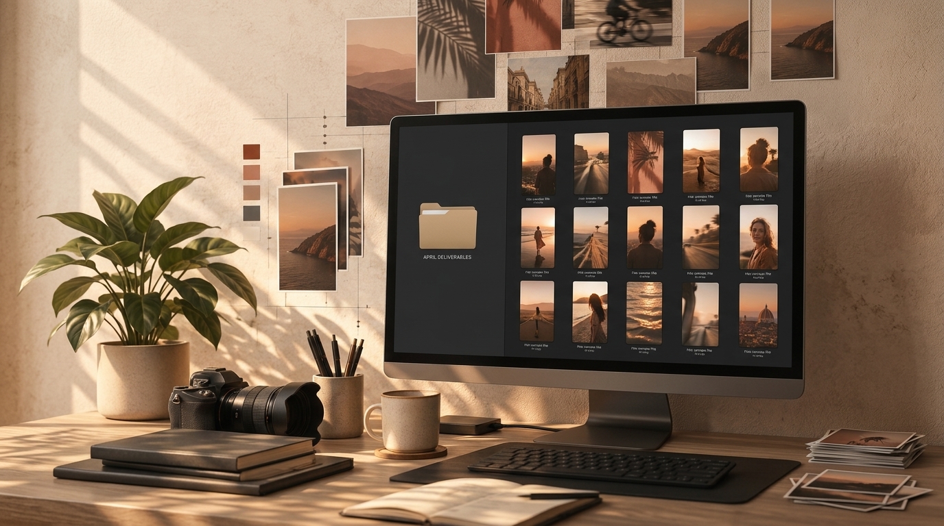 Finished short-form clips ready to deliver from a tidy editor desk